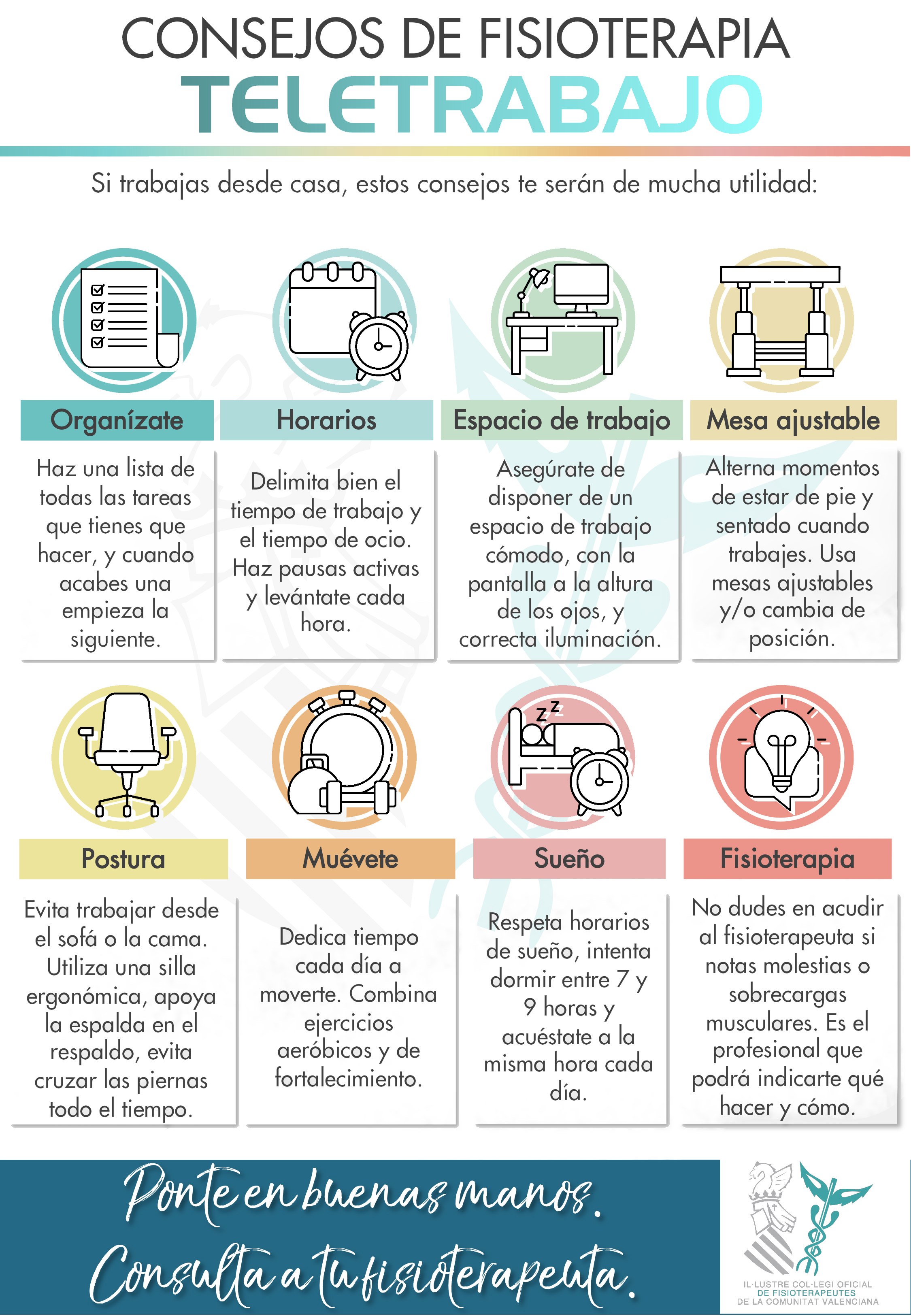 Consejos Fisioterapia Teletrabajo ICOFCV